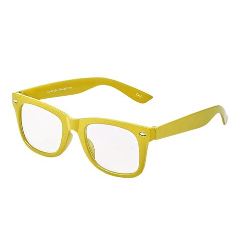 Yellow Childrens Classic Clear Lens Glasses Frames Boys Girls Kids