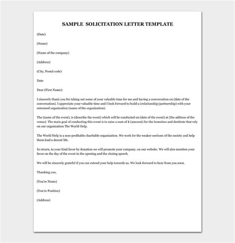 24 Free Solicitation Letter Templates Format And Examples