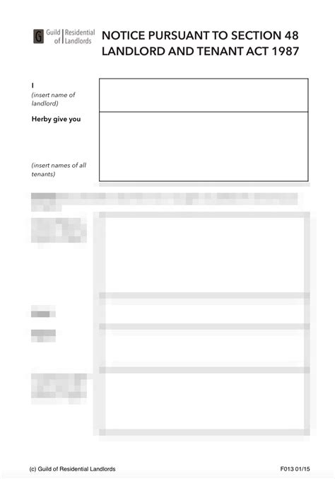Short title and application 2. Section 48 Notice Landlord Name and Address | GRL Landlord ...