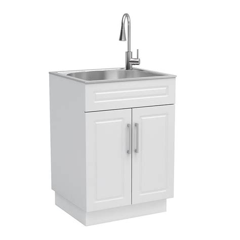 Style Selections 214 In X 241 In 1 Basin White Freestanding Utility