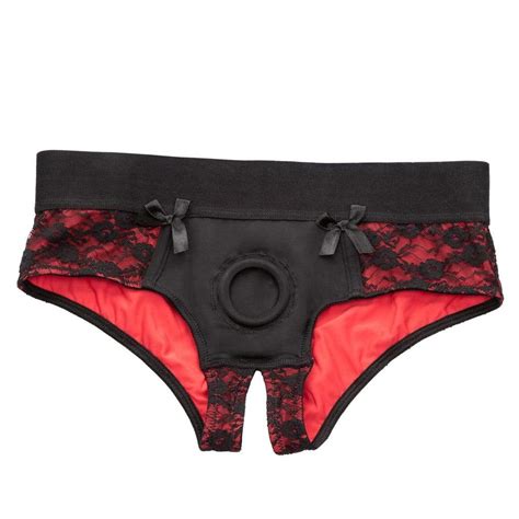 California Exotics Scandal Crotchless Pegging Panty Set L Xl Red Cherryaffairs
