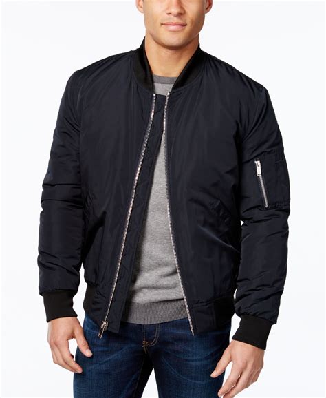 Vince Camuto Mens Lined Bomber Jacket Coats And Jackets Men Macys Bomber Jacket Outfit