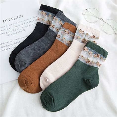 Funny, cool, or just plain weird, you'll find the socks your feet deserve. Women Lace Cotton Floral Embroidered Boat Socks Outdoor ...