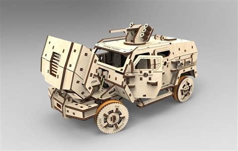 Free 3d File Laser Cut Armored Vehicle 3d Wooden Puzzle Dxf Cdr Svg