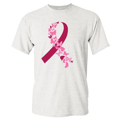 Butterflies Pink Ribbon T Shirt Breast Cancer Awareness Hope Men S Tee Ebay