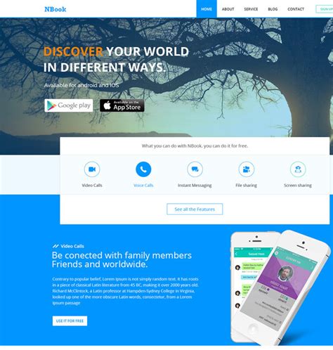 Uranos is free app landing page template that great for small startups as well as for mature businesses. 40+ Best Free Landing Page PSD Templates - DesignMaz