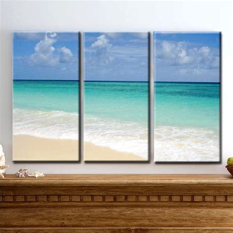 Ocean Of Love Beach Sand Sky Waves Tropics Beach Triptych 3