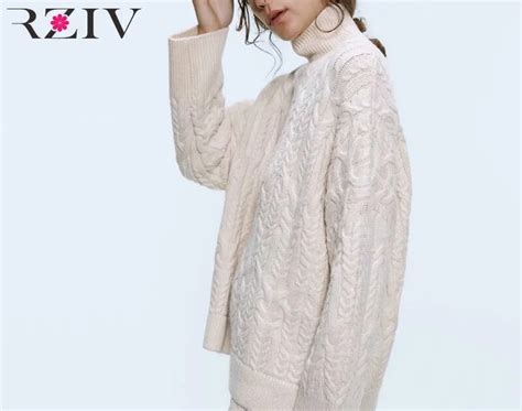Rziv Autumn And Winter Women S Sweater Casual Solid Color High Collar