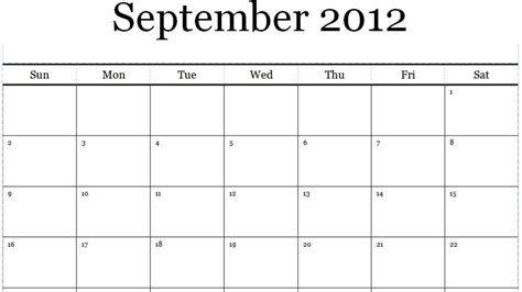 September 2012 Calendar Printable Pdf Calendar Printables 2012