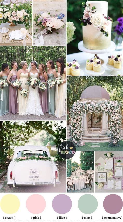 Gorgeously Romantic Pastel Wedding Colour Palette Creamlilacmauve