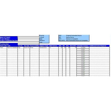 sample project tracking sheet  explanation