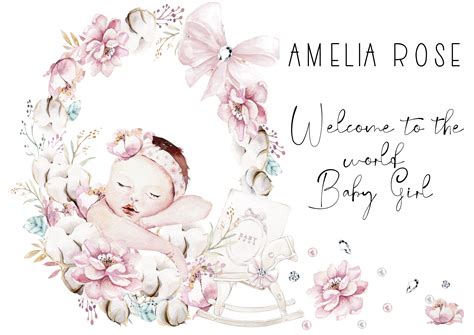 Personalized Welcome To The World Baby Girl Cushion Etsy