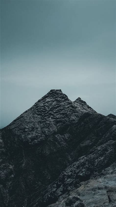 Rock Mountain Under Cloudy Sky Iphone Wallpapers Free Download