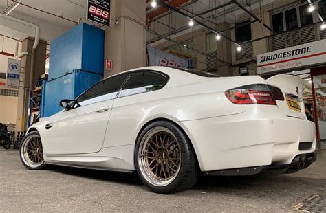 Bmw M3 E92 White With Bronze Bbs Lm Wheel Front