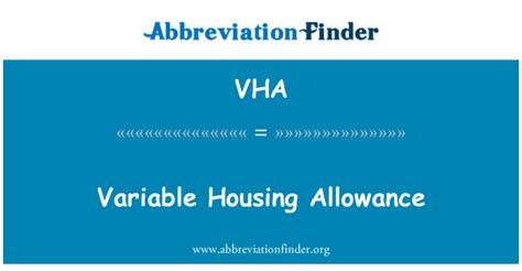 Vha Definisjon Variabel Bostøtte Variable Housing Allowance