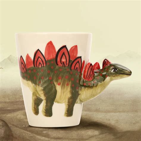 Hand Painted 3d Animal Tea Coffee Cup Porcelain Dinosaur Milk Cups Home