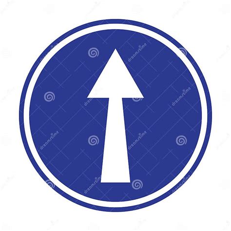 Ahead Only One Way Traffic Sign Drive Straight Arrow Traffic Vector