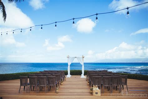 Merrimans Maui Ceremony On Kapalua Bay Deck Ocean View Wedding Maui
