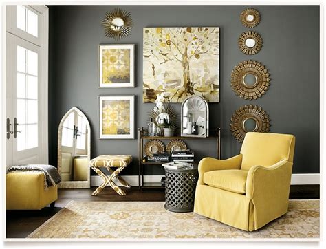 You could use some outdoor inspiration for your living room and this means you can recreate the natural décor by using color. yellow and gray living room - Homes.com