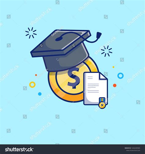 Scholarship Vector Icon Illustration Graduation Cap Stock Vector