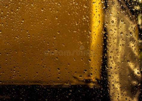 Background Of Rain Droplets On The Glass During Rainy Season Monsoon