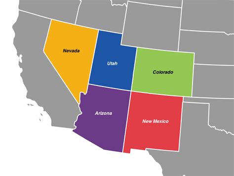 5 Beautiful Southwest States Map Touropia