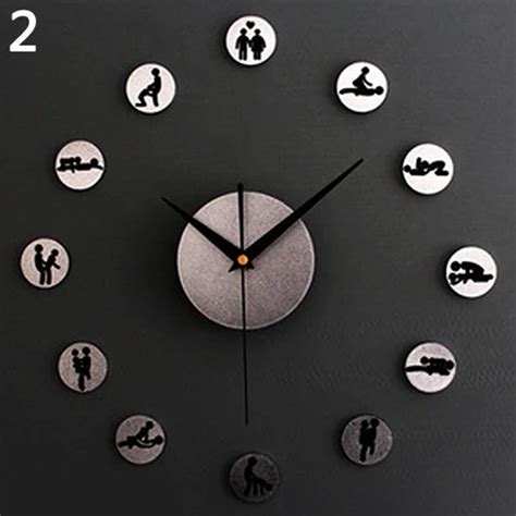 Diy Quartz Clock Lovers Sex Positions 3d Circles Acrylic Wall Clock Sticker In Wall Clocks From