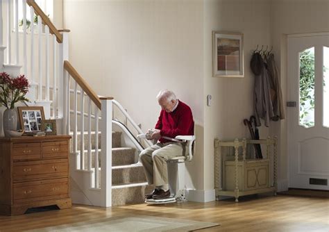 Condition is used, like new. Stannah Siena Curved Stairlifts - Dolphin Mobility