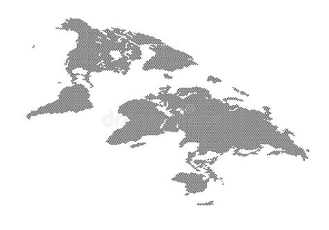 World Map Formed By Dots Dotted Earth Map Stock Vector Illustration