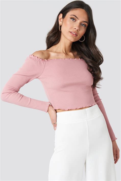 Babylock Off Shoulder Top Pink Na