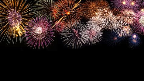 Photos Fireworks Black Background 1920x1080