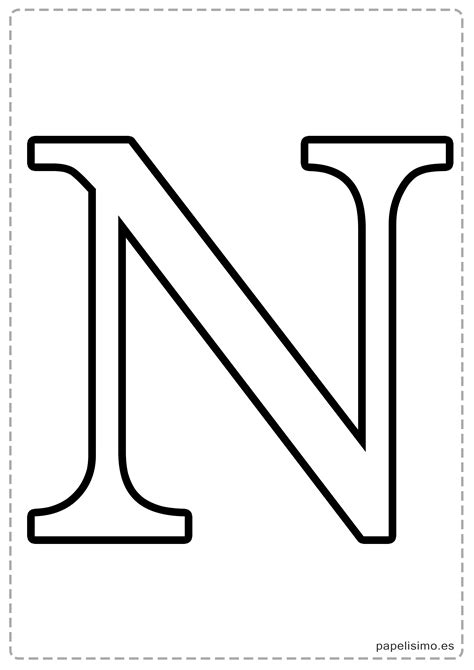 Letra N Letras Grandes Para Imprimir Letras Para Recortar Alfabeto