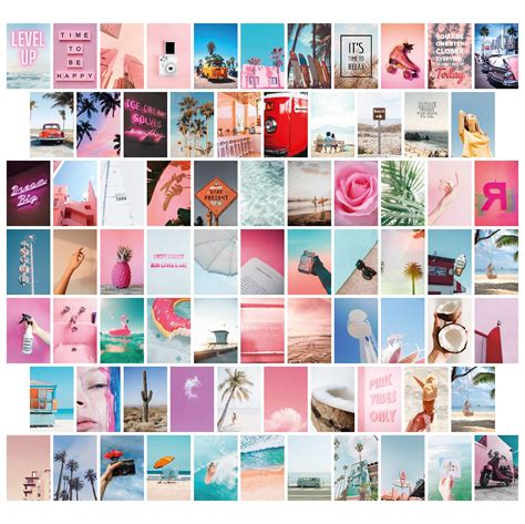 Buy Inspoline Coast Edition Pink Aesthetic Wall Collage Kit Blue Teal
