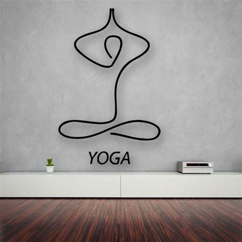Vinyl Wall Decal Yoga Center Relaxation Meditation Lotus Stickers Mural