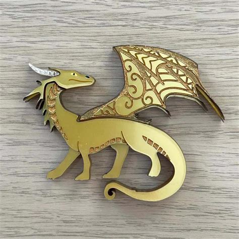 Gold Dragon Brooch By Wintersheart