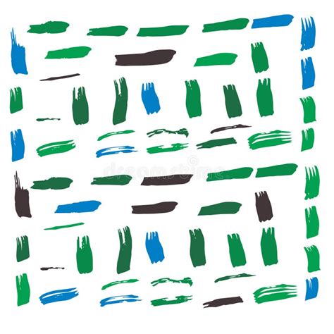 Green Watercolor Background Black Brushstroke Distress Blue Brushes