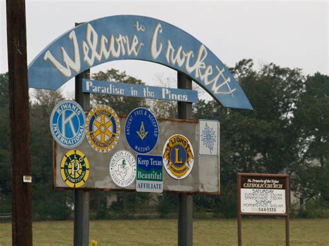 Crockett Texas Old Small Town Welcome Sign Buildings Roads Flickr
