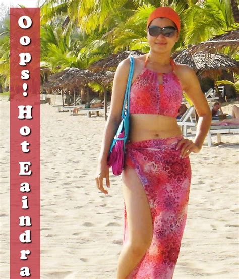 Celebrity Oops Eaindra Kyaw Zin In Pinky Beach Dress