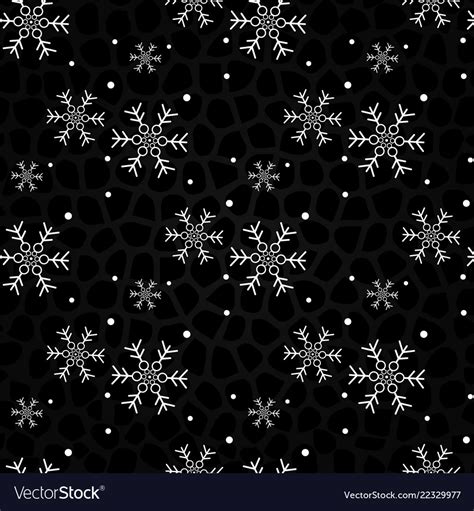 Snowflakes On A Black Background Christmas Vector Image