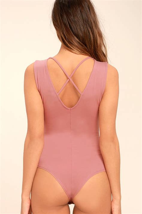 Sexy Blush Pink Bodysuit Strappy Bodysuit Sleeveless Bodysuit