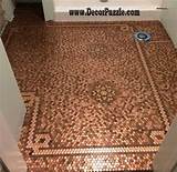 Photos of Tile Floor With Pennies