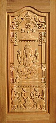 Teak Wood Door Sri Ganesh Carving Goel Woodworks Doors Wood Doors