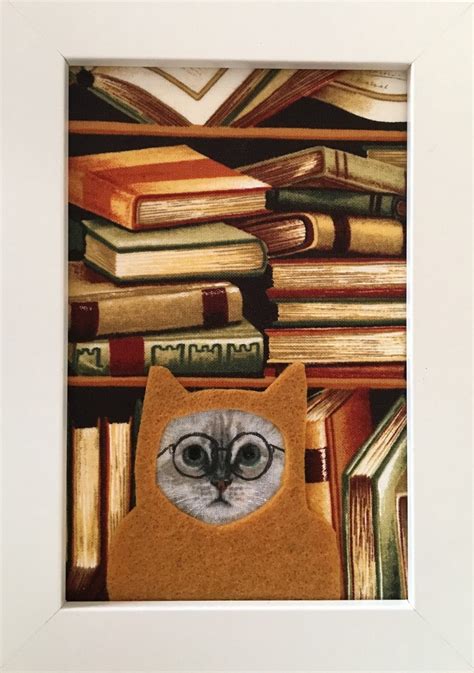 Framed Cat Librarian