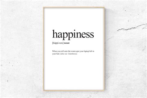 Happiness Definition Print Definition Poster Word Meaning | Etsy