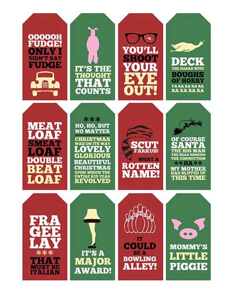 Use our guide to know how to go about quoting in apa, mla, and chicago styles. Christmas Story Quote Gift Tags Printable Typography | Etsy