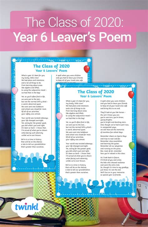 Year 6 Leavers Poem The Class Of 2020 Year 6 School Leavers