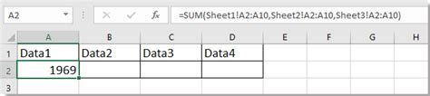 How To Sum Values In Same Column Across Multiple Sheets