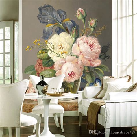 Großhandel Benutzerdefinierte 3d Luxus Tapete Elegante Blumen