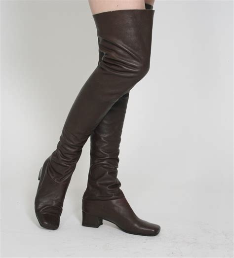 S Vintage Beautiful Leather Mod Thigh High Boots Thigh Boot Thigh