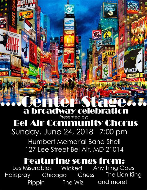 Upcoming Events Bel Air Community Chorus Concert At The Humbert